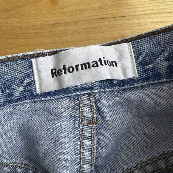 Reformation Skinny Patch Jeans Torres Wash Patchwork High Rise Size 23 - Picture 8 of 13